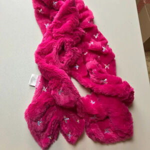 Super fuzzy and soft pink scarf with sparkles